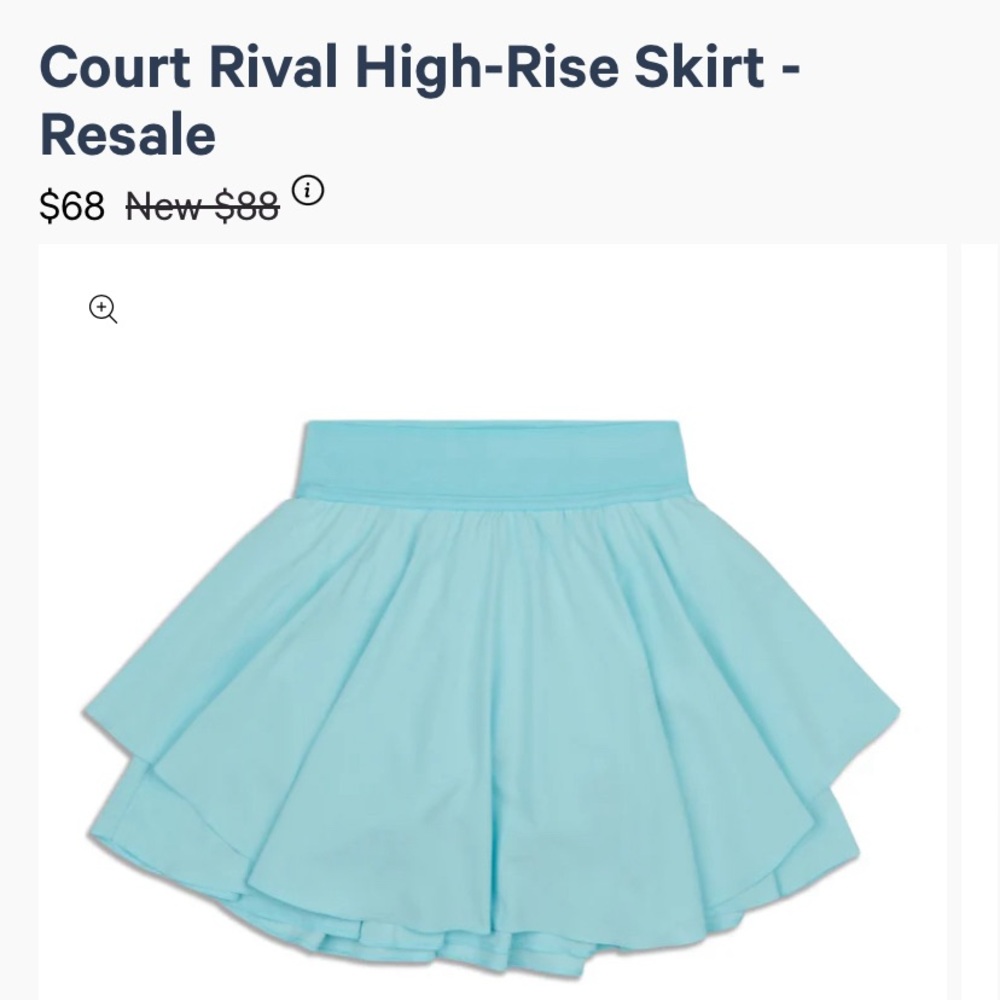 Lululemon Rival High Rise Skort In Baby Blue